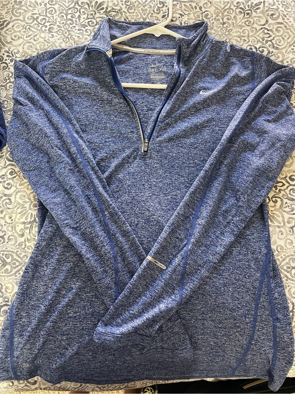 Nike Women's Heathered Navy Quarter-Zip Pullover
